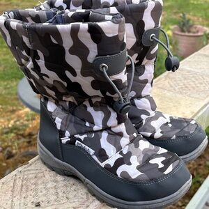 Kids Camo Snow Boots - Gray Camo